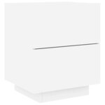vidaXL Armoires de chevet et lumières LED 2Pièces blanc bois d'ingénierie