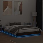 vidaXL Cadre de lit avec LED sans matelas chêne marron 150x200 cm