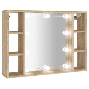 vidaXL Armoire de miroir avec LED Chêne sonoma 76x15x55 cm