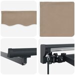 vidaXL Cadre de store manuel avec LEDs Beige et Anthracite 3 5 x 2 m