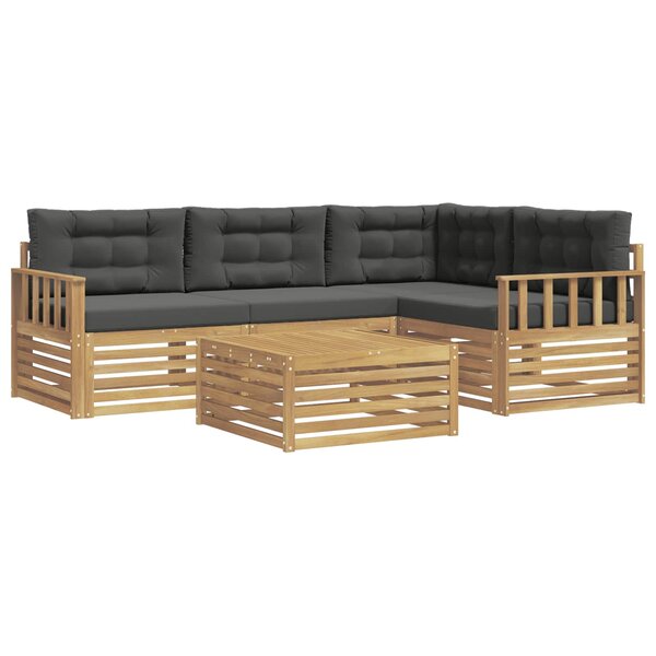 vidaXL Ensemble de canapés d'extérieur 6 Pièces Blanc et anthracite