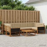 vidaXL Ensemble de canapés d'extérieur 7 Pièces Naturel et Beige