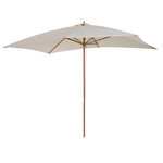 Parasol droit rectangulaire bois polyester haute densité 2 95L x 2l x 2 55H m crème