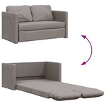 vidaXL Canapé-lit 2 en 1 taupe 112x174x55 cm tissu