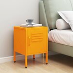 Vidaxl table de chevet jaune moutarde 35x35x51 cm acier
