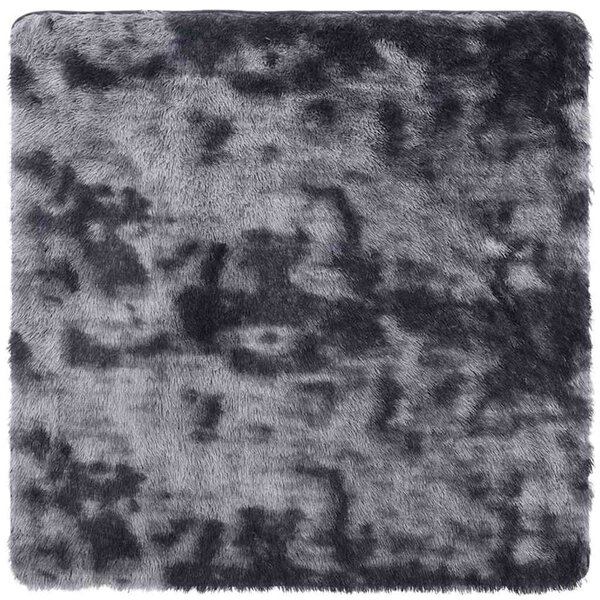 vidaXL Tapis shaggy à poils longs NAVARRA gris foncé 120x120 cm