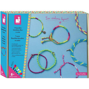 Jeu créatif - Création bracelets brésiliens - 7 modèles - Dès 8 ans - Fils + charms - Janod