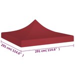 vidaXL Toit de tente de réception 3x3 m Bordeaux 270 g/m²