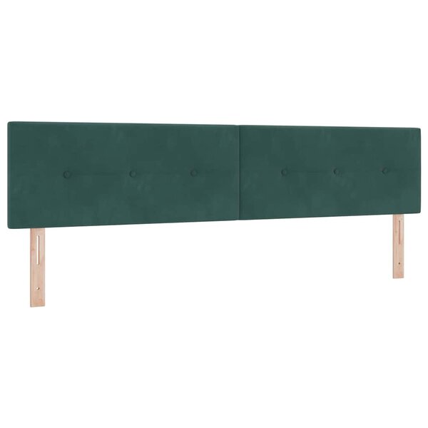 vidaXL Tête de lit Montage mural Vert foncé 200 cm Velours