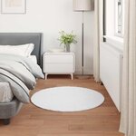 vidaXL Tapis en Fourrure Synthétique de Lapin Olite Blanc Ø 80 cm