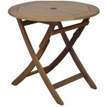 Table ronde pliante look teck 80 cm