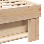 vidaXL Cadre de lit Marron 80 x 200 cm Bois massif en pin