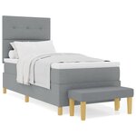 vidaXL Lit à ressorts avec matelas Gris clair 100 x 200 cm tissu