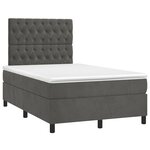 vidaXL Sommier à lattes de lit et matelas gris foncé 120x190cm velours