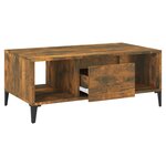 vidaXL Table basse Chêne fumé 90x50x36 5 cm Bois d'ingénierie