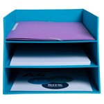 Corbeille À Courrier Combo 3 Niveaux Carton Teksto - Turquoise - Exacompta