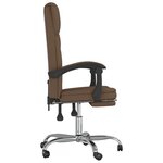vidaXL Fauteuil inclinable de bureau Marron Tissu