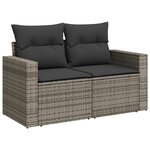 Ensemble de 13 pièces de canapés de jardin avec coussins gris en poly rattan