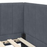 vidaXL Cadre de lit d'angle Gris foncé 90 x 190 cm Velours