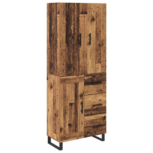 vidaXL Haut Armoire avec tiroir 2 Pièces Bois Ancien 69 5 x 34 x 180 cm