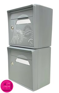 Pack de 2 boîtes aux lettres murales - "Paris est belle" - "Gris souris"