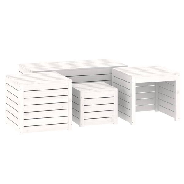 vidaXL Ensemble de boîtes de jardin 4 Pièces blanc bois de pin massif