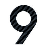 Numéro 9-Numéro adhésif pour boîtes aux lettres - Vinyle épais texturé, hauteur 50 mm - Carbone