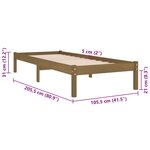 vidaXL Cadre de lit Marron miel Bois de pin massif 100x200 cm