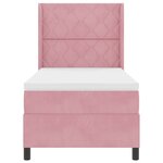 vidaXL Lit à ressorts avec matelas Rose 90 x 200 cm Velours