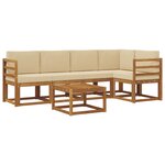 vidaXL Ensemble de canapés d'extérieur 6 Pièces Naturel et Beige