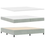 Lit à ressorts vidaXL avec matelas et lumière LED Gris clair 200x200 cm Velours