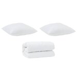 vidaXL Couette avec oreiller 3 Pièces Blanc Microfibre