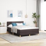 vidaXL Lit à ressort avec matelas & LED marron foncé 140x190 cm en tissu