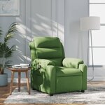 vidaXL Fauteuil inclinable vert clair velours