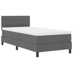 vidaXL Lit à ressorts avec matelas Gris foncé 90 x 190 cm tissu