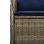 vidaXL Chaise de jardin inclinable avec coussins en résine tressée grise