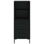 vidaXL Buffet haut Noir 34 5x34x180 cm Bois d'ingénierie