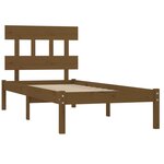 vidaXL Cadre de lit Marron miel Bois massif 75x190 cm Petit simple