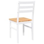 vidaXL Chaises à manger 2 Pièces blanc bois massif caoutchouc
