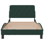 vidaXL Cadre de lit sans matelas vert foncé 100x200 cm velours