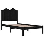 vidaXL Cadre de lit sans matelas noir bois massif 100x200 cm