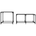 vidaXL Tables basses gigognes 2 Pièces dessus en verre transparent acier