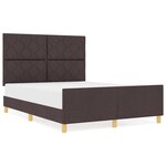 Cadre de lit vidaXL Marron foncé 140x190 cm Tissu