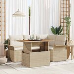 vidaXL Ensemble de canapé de jardin avec coussin 5 Pièces beige et crème