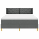 vidaXL Lit à Ressorts avec Matelas Crème 90x200 cm Tissu Gris foncé