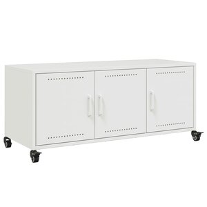 vidaXL Meuble TV blanc 100 5x39x43 5 cm acier