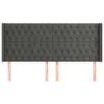 vidaXL Tête de lit avec oreilles Gris foncé 203x16x118/128 cm Velours