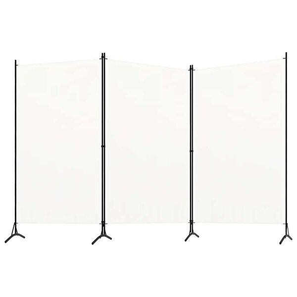 vidaXL Cloison de séparation 3 panneaux Blanc 260x180 cm Tissu