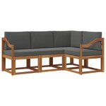 vidaXL Ensemble de canapés d'extérieur 4 Pièces Naturel et Anthracite