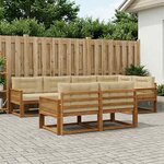 vidaXL Ensemble de canapés d'extérieur 7 Pièces Naturel et Beige